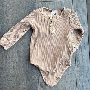 Little One Shop tan ribbed set